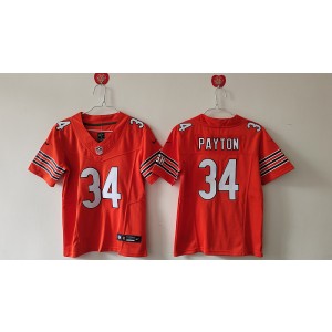 Nike Bears 34 Walter Payton Orange F.U.S.E. Vapor Limited Women Jersey