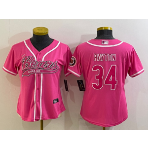 Nike Bears 34 Walter Payton Pink Vapor Baseball Limited Women Jersey