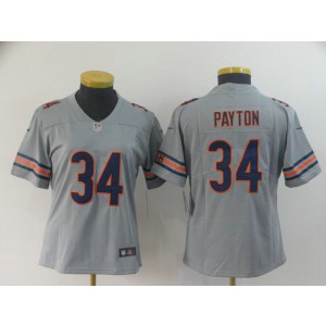 Nike Bears 34 Walter Payton Sliver Inverted Legend Women Jersey