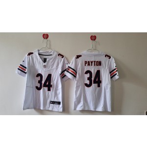 Nike Bears 34 Walter Payton White F.U.S.E. Vapor Limited Women Jersey