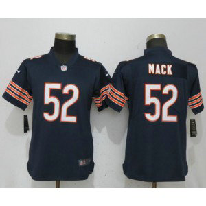 Nike Bears 52 Khalil Mack Navy Vapor Untouchable Limited Women Jersey