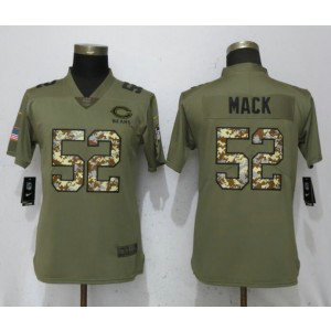 Nike Bears 52 Khalil Mack Olive Camo Salute To Service Limited Women Jersey Nike Bears 52 Khalil Mack Olive Camo Salute To Service Limited Women Jersey