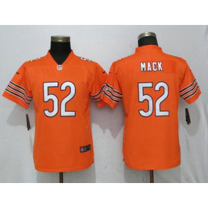 Nike Bears 52 Khalil Mack Orange Vapor Untouchable Limited Women Jersey