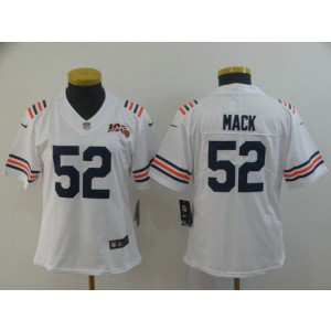 Nike Bears 52 Khalil Mack White Alternate 100th Vapor Untouchable Limited Women Jersey