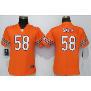 Nike Bears 58 Roquan Smith Orange Vapor Untouchable Limited Women Jersey