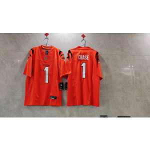 Nike Bengals 1 Chase Orange 2023 F.U.S.E Vapor Limited Men Jersey Nike Bengals 1 Chase Orange 2023 F.U.S.E Vapor Limited Men Jersey