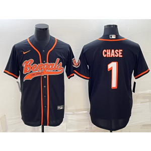 Nike Bengals 1 Ja'Marr Chase Black Baseball Vapor Limited Men Jersey