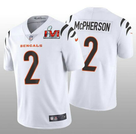 Nike Bengals 2 Evan McPherson White 2022 Super Bowl LVI Vapor Limited Jersey