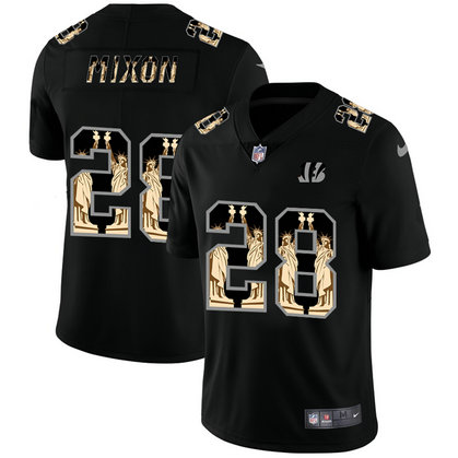 Nike Bengals 28 Joe Mixon Black Statue Of Liberty Limited Jersey
