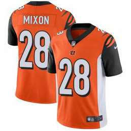 Nike Bengals 28 Joe Mixon Orange Vapor Untouchable Limited Men Jersey