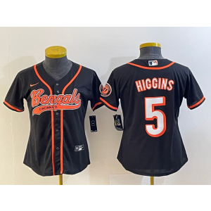 Nike Bengals 5 Tee Higgins Black Baseball Vapor Limited Women Jersey