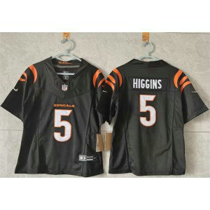 Nike Bengals 5 Tee Higgins Black F.U.S.E. Vapor Limited Women Jersey(Run Small)