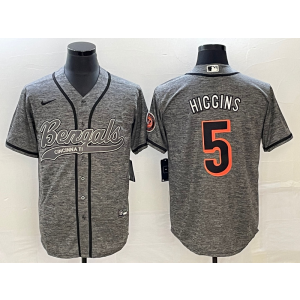 Nike Bengals 5 Tee Higgins Grey Baseball Vapor Limited Men Jersey Nike Bengals 5 Tee Higgins Grey Baseball Vapor Limited Men Jersey