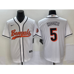Nike Bengals 5 Tee Higgins White Baseball Vapor Limited Men Jersey