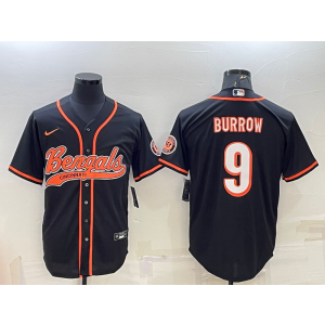 Nike Bengals 9 Joe Burrow Black Vapor Baseball Limited Men Jersey