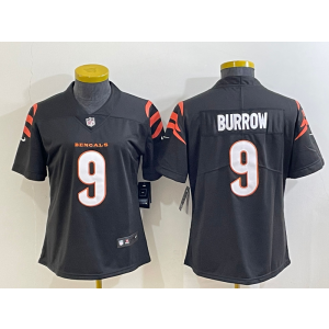 Nike Bengals 9 Joe Burrow Black Vapor Untouchable Limited Women Jersey