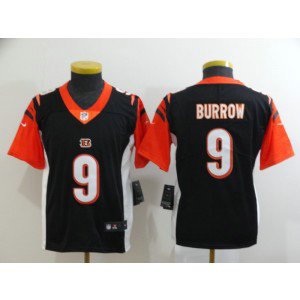 Nike Bengals 9 Joe Burrow Black Vapor Untouchable Limited Youth Jersey