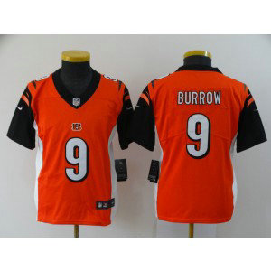 Nike Bengals 9 Joe Burrow Orange Vapor Untouchable Limited Youth Jersey