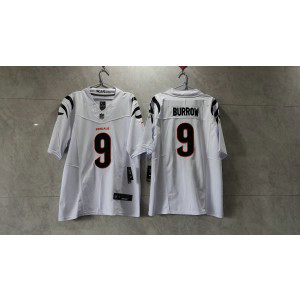 Nike Bengals 9 Joe Burrow White 2023 F.U.S.E Vapor Limited Men Jersey Nike Bengals 9 Joe Burrow White 2023 F.U.S.E Vapor Limited Men Jersey