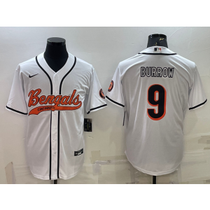 Nike Bengals 9 Joe Burrow White Vapor Baseball Limited Men Jersey Nike Bengals 9 Joe Burrow White Vapor Baseball Limited Men Jersey