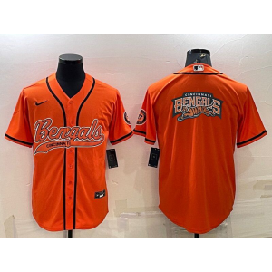 Nike Bengals Blank Orange Vapor Baseball Logo Limited Men Jersey