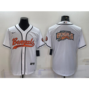 Nike Bengals Blank White Vapor Baseball Logo Limited Men Jersey