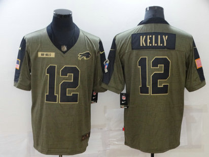 Nike Bills 12 Jim Kelly Olive 2021 Salute To Service Limited Jersey Nike Bills 12 Jim Kelly Olive 2021 Salute To Service Limited Jersey
