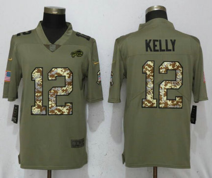 Nike Bills 12 Jim Kelly Olive Camo Salute To Service Limited Jersey Nike Bills 12 Jim Kelly Olive Camo Salute To Service Limited Jersey