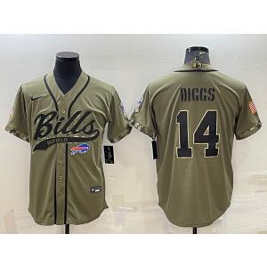 Nike Bills 14 Stefon Diggs Olive 2022 Salute To Service Baseball Limited Men Jersey