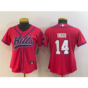 Nike Bills 14 Stefon Diggs Red Vapor Baseball Limited Women Jersey