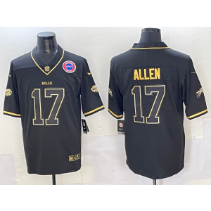 Nike Bills 17 Allen Black Gold Team Logo Vapor Limited Men Jersey Nike Bills 17 Allen Black Gold Team Logo Vapor Limited Men Jersey