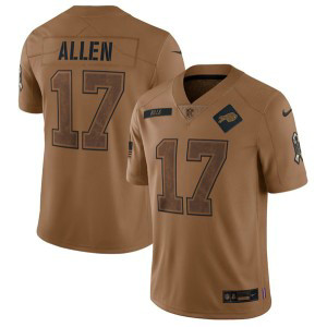 Nike Bills 17 Josh Allen 2023 Brown Salute To Service Limited Men Jersey
