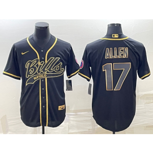 Nike Bills 17 Josh Allen Black Gold Vapor Baseball Limited Men Jersey Nike Bills 17 Josh Allen Black Gold Vapor Baseball Limited Men Jersey