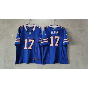Nike Bills 17 Josh Allen Blue 2023 F.U.S.E Vapor Limited Men Jersey