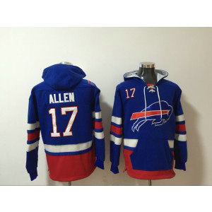 Nike Bills 17 Josh Allen Blue Hoodie Sweatshirt