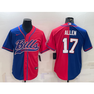 Nike Bills 17 Josh Allen Blue Red Split Vapor Baseball Limited Men Jersey