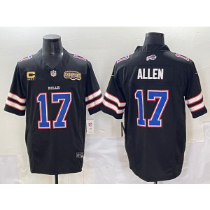 Nike Bills 17 Josh Allen Champion Black F.U.S.E. Vapor Limited Men Jersey with patch Nike Bills 17 Josh Allen Champion Black F.U.S.E. Vapor Limited Men Jersey with patch