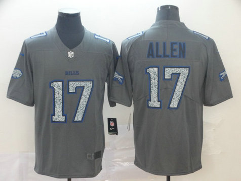 Nike Bills 17 Josh Allen Gray Camo Vapor Untouchable Limited Jersey