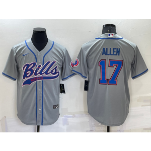 Nike Bills 17 Josh Allen Grey Vapor Baseball Limited Men Jersey