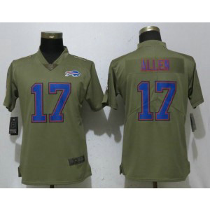 Nike Bills 17 Josh Allen Olive 2017 Salute To Service Limited Women Jersey