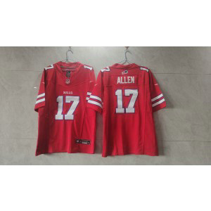 Nike Bills 17 Josh Allen Red 2023 F.U.S.E Vapor Limited Men Jersey