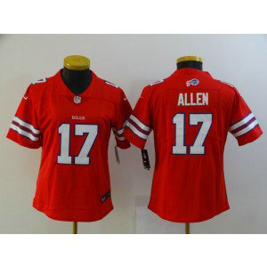 Nike Bills 17 Josh Allen Red Vapor Untouchable Limited Women Jersey