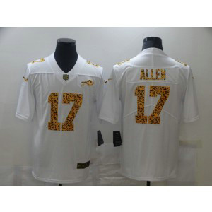 Nike Bills 17 Josh Allen White Leopard Vapor Limited Men Jersey