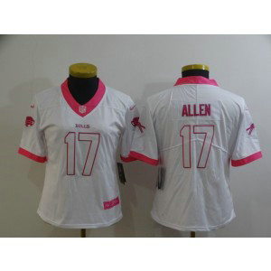 Nike Bills 17 Josh Allen White Pink Limited Women Jersey Nike Bills 17 Josh Allen White Pink Limited Women Jersey