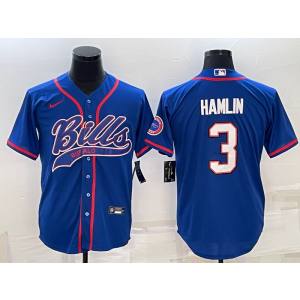 Nike Bills 3 Damar Hamlin Blue Vapor Baseball Limited Men Jersey