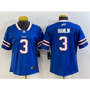 Nike Bills 3 Damar Hamlin Blue Vapor Untouchable Limited Women Jersey Nike Bills 3 Damar Hamlin Blue Vapor Untouchable Limited Women Jersey