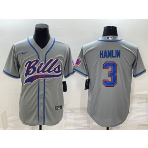 Nike Bills 3 Damar Hamlin Grey Vapor Baseball Limited Men Jersey
