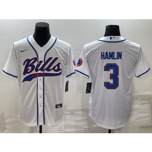 Nike Bills 3 Damar Hamlin White Vapor Baseball Limited Men Jersey
