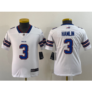 Nike Bills 3 Damar Hamlin White Vapor Untouchable Limited Youth Jerse