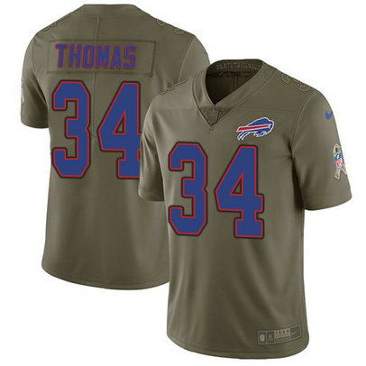 Nike Bills 34 Thurman Thomas Olive Salute To Service Limited Jersey Nike Bills 34 Thurman Thomas Olive Salute To Service Limited Jersey